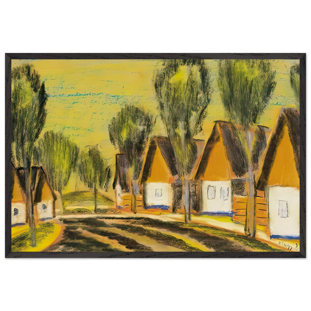 Village-row of Houses by Istvan Nagy, framed poster