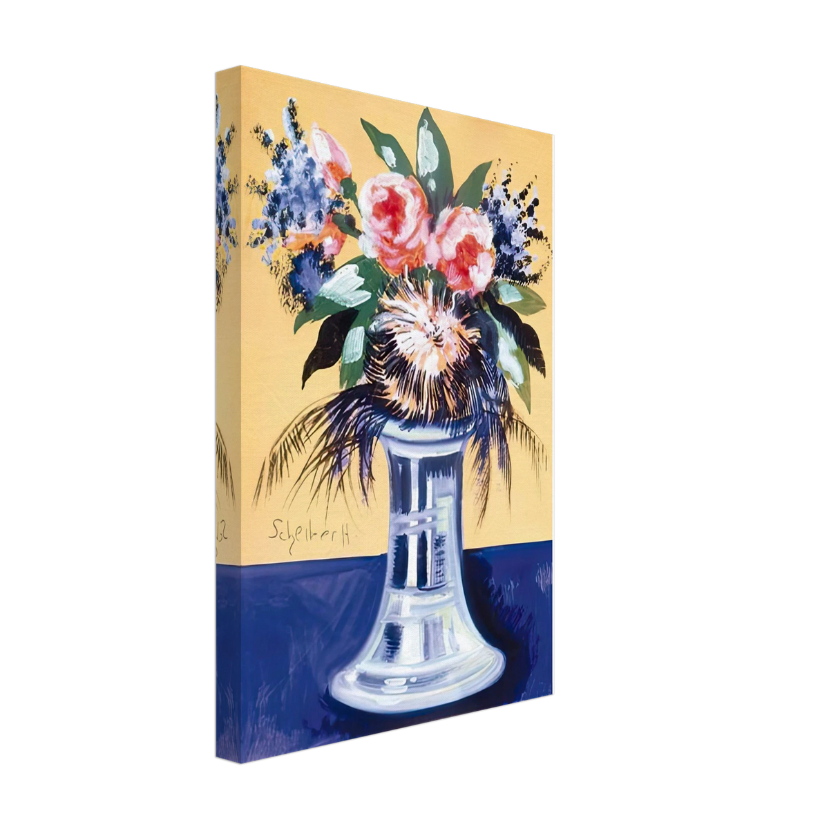 Virágcsendélet by Scheiber Hugó, canvas, view 2