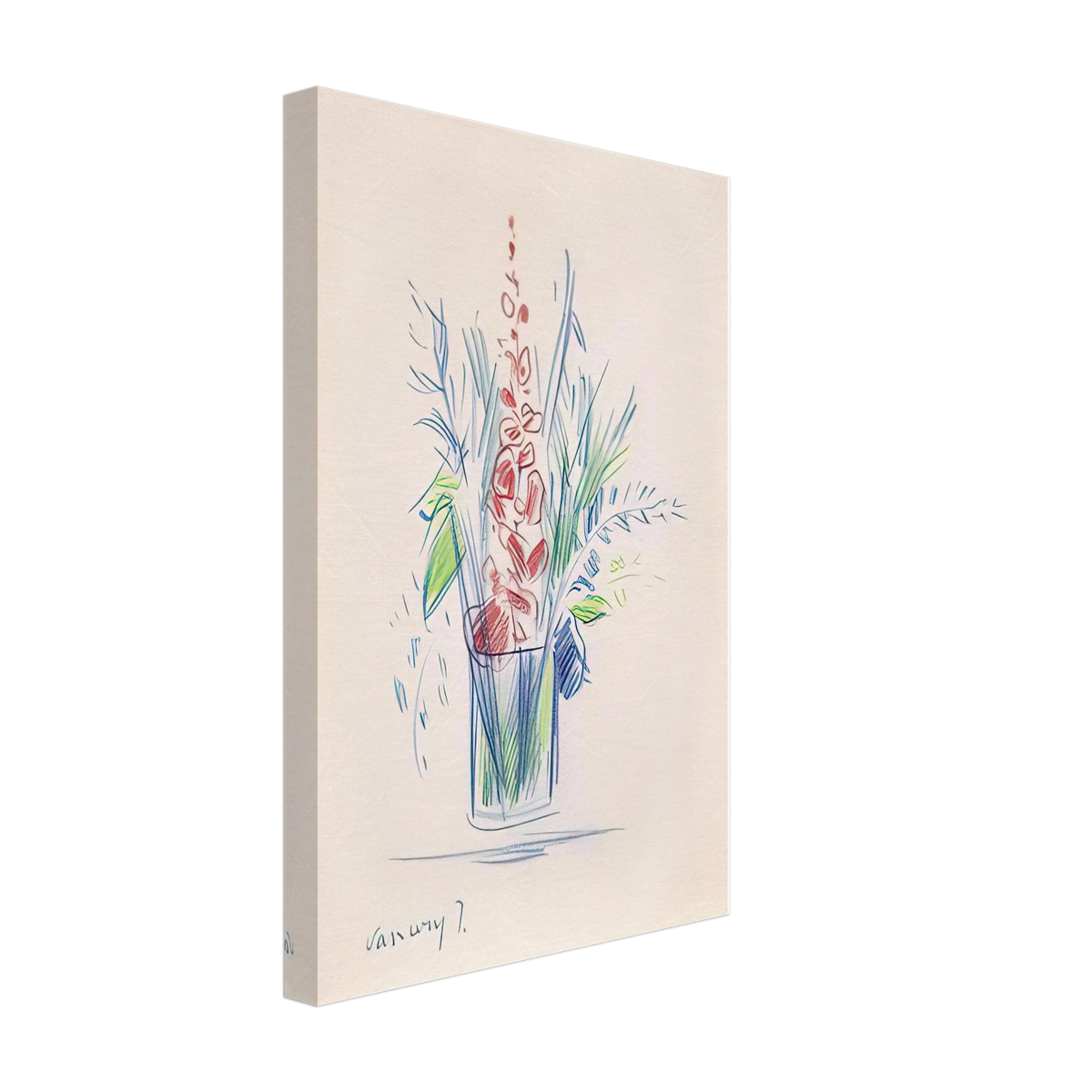 Virágok by Vaszary János, canvas, view 2