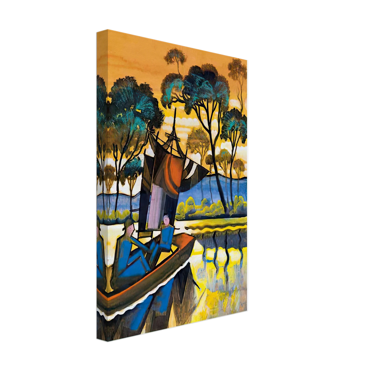 Vitorlás a Tavon by Scheiber Hugó, canvas, view 2