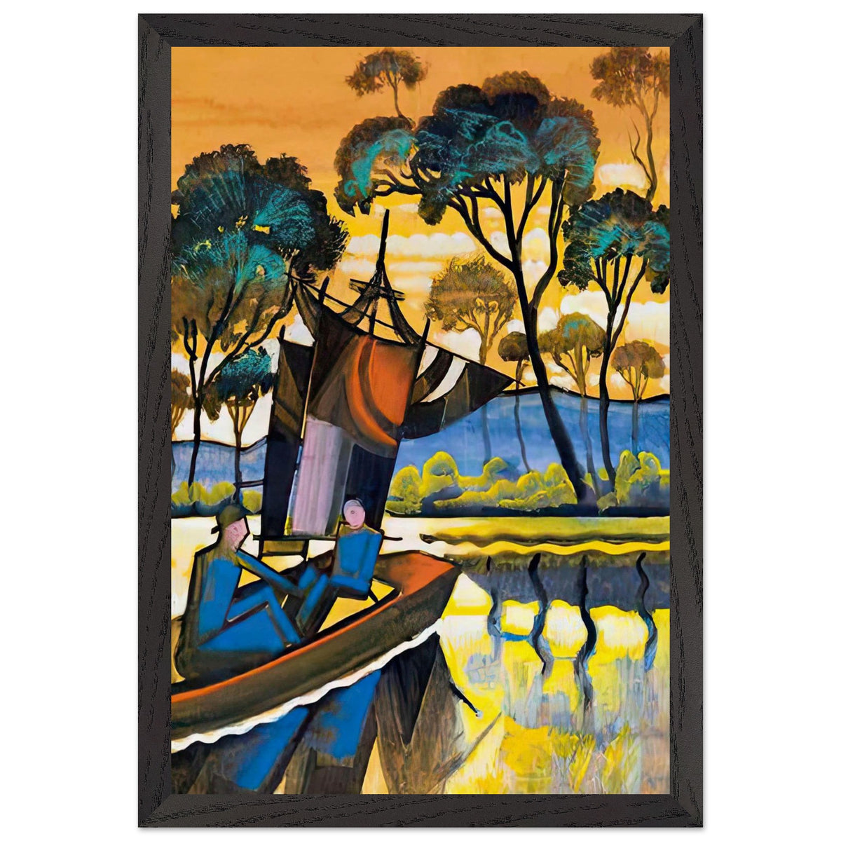 Vitorlás a Tavon by Scheiber Hugó, framed poster, view 2
