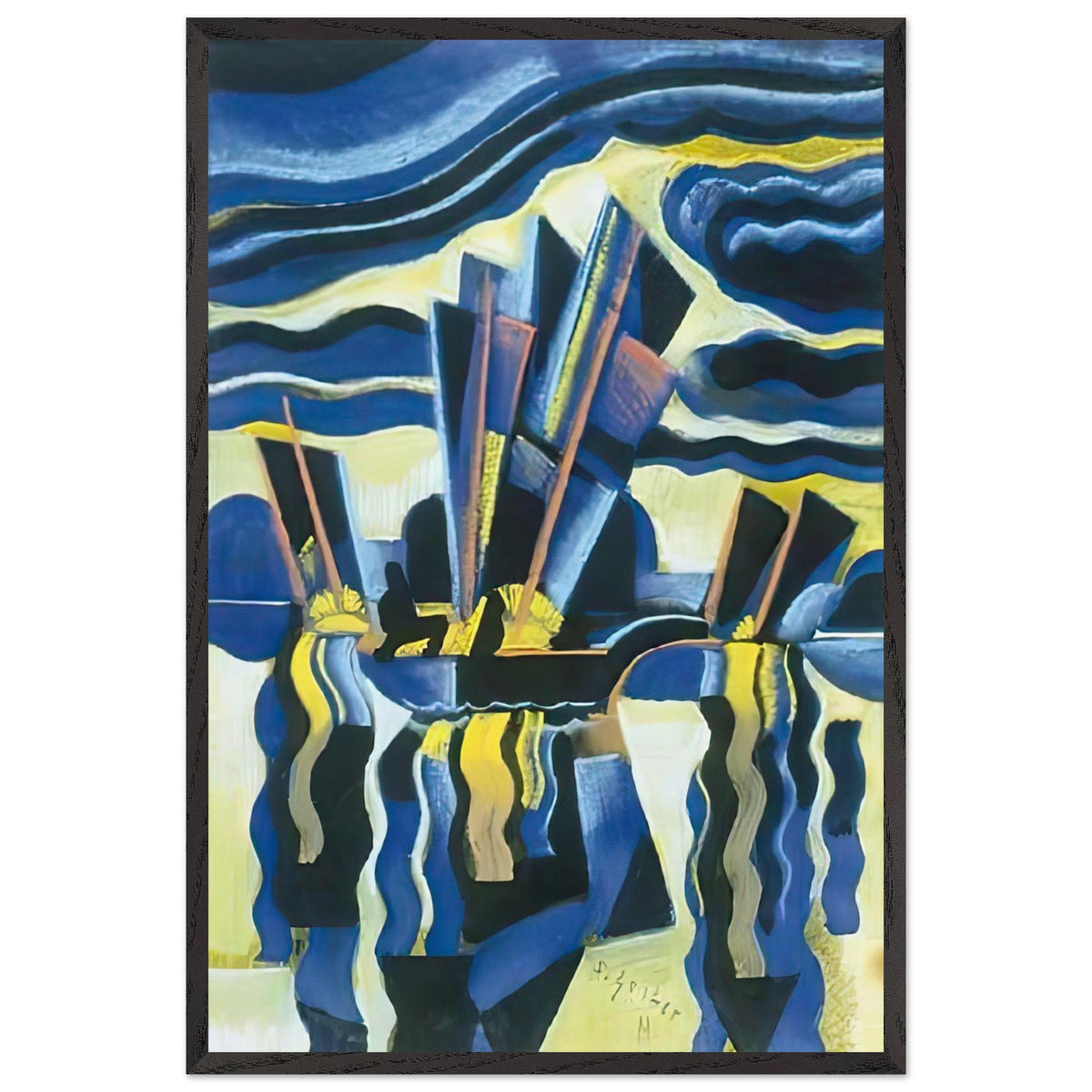 Vitorlások by Scheiber Hugó, framed poster