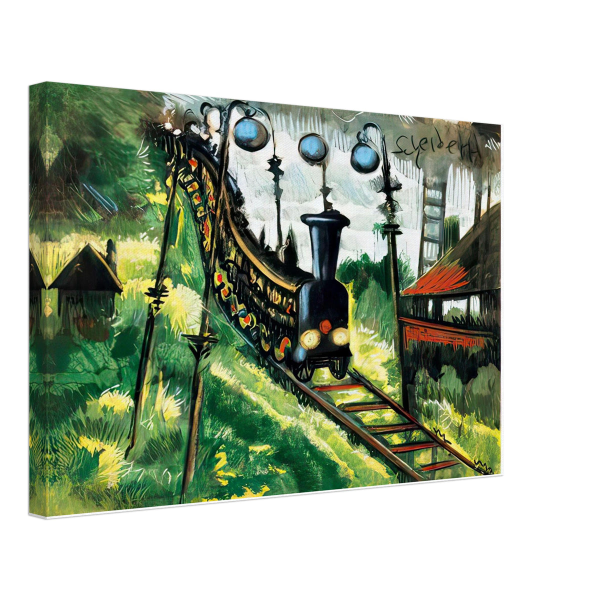 Vonat 1920 by Scheiber Hugó, canvas