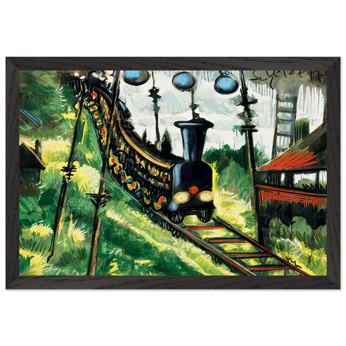 Vonat 1920 by Scheiber Hugó, framed poster, view 2