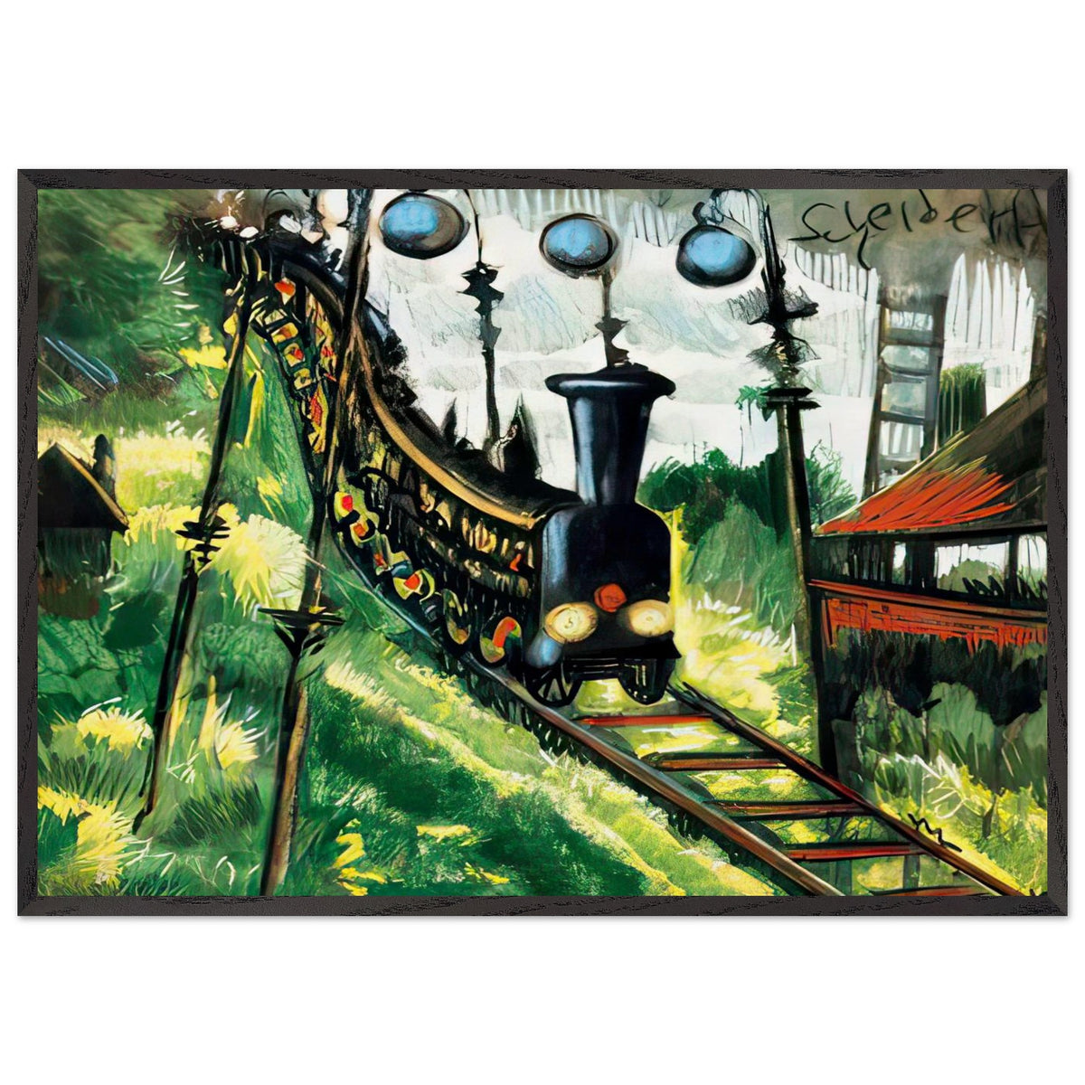 Vonat 1920 by Scheiber Hugó, framed poster, view 3