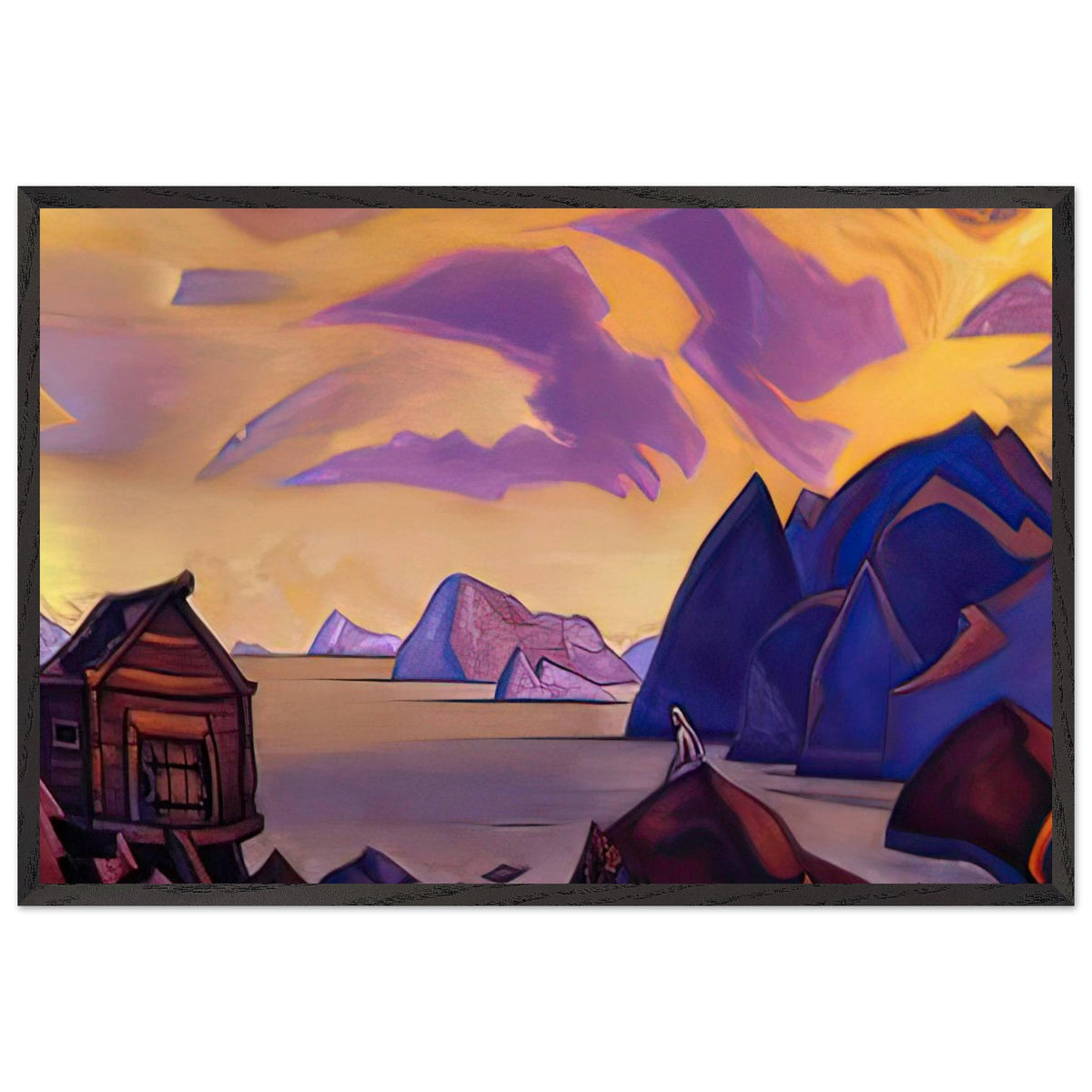 Waiting by Nicholas Roerich, framed poster