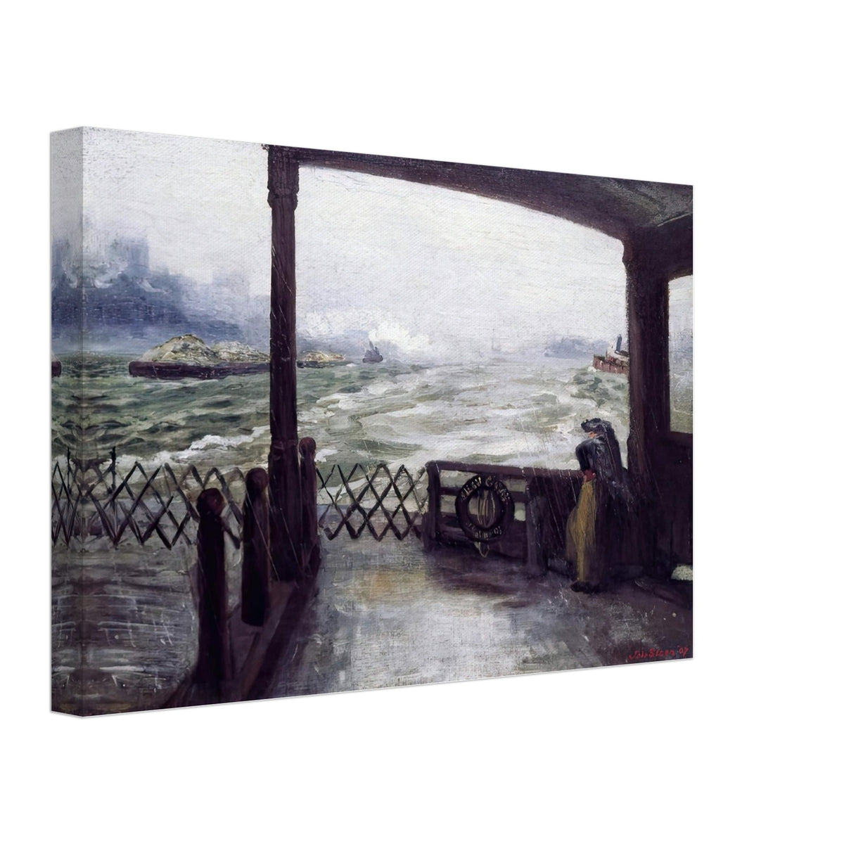 Wake of the Ferry by John French Sloan, canvas, view 2