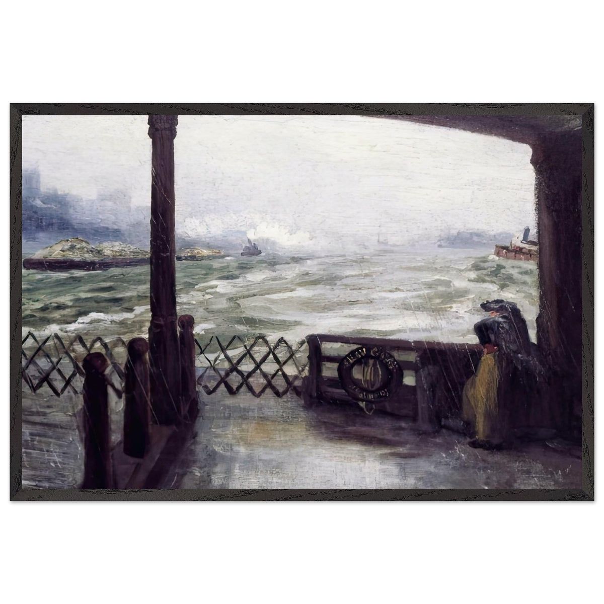 Wake of the Ferry by John French Sloan, framed poster