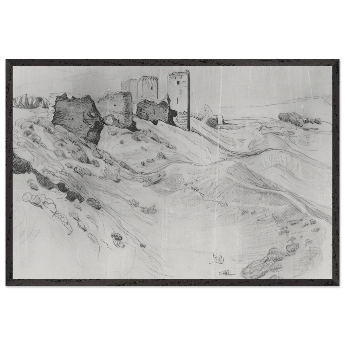 Walls and Towers of Soldai by Konstantin Bogaevsky, framed poster