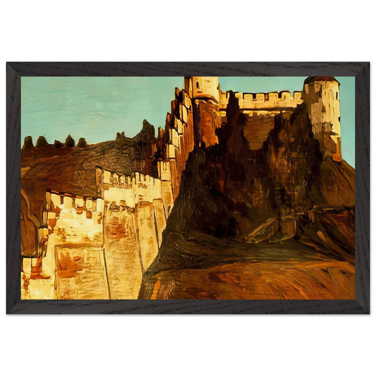 Walls of Kremlin in Novgorod by Nicholas Roerich, framed poster, view 2