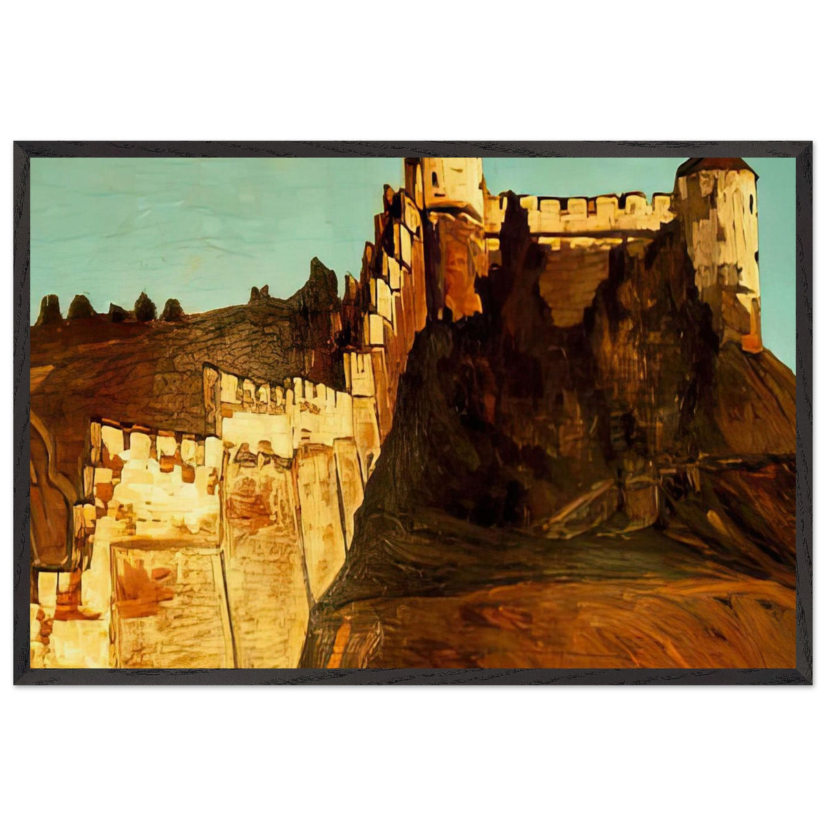 Walls of Kremlin in Novgorod by Nicholas Roerich, framed poster
