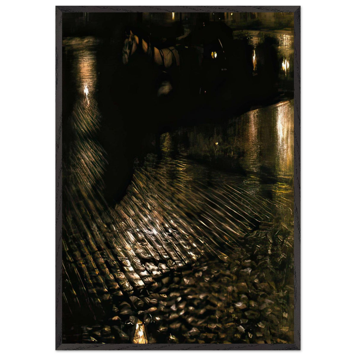 Warsaw Cab at Night by Józef Pankiewicz, framed poster, view 3