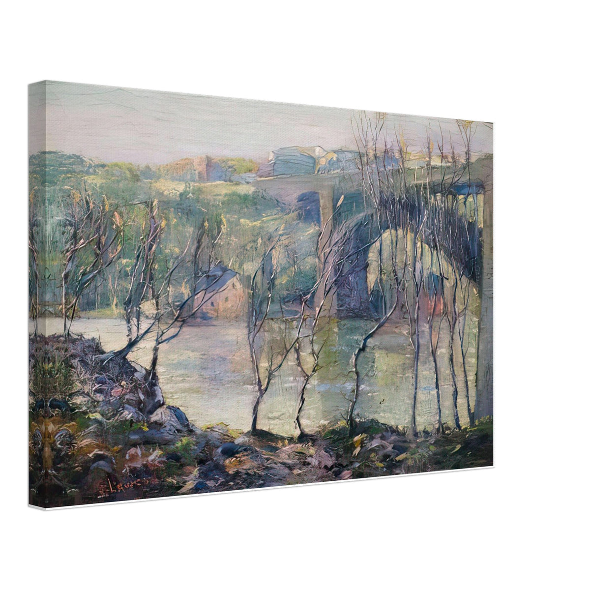 Washington Bridge, Harlem River by Ernest Lawson, canvas