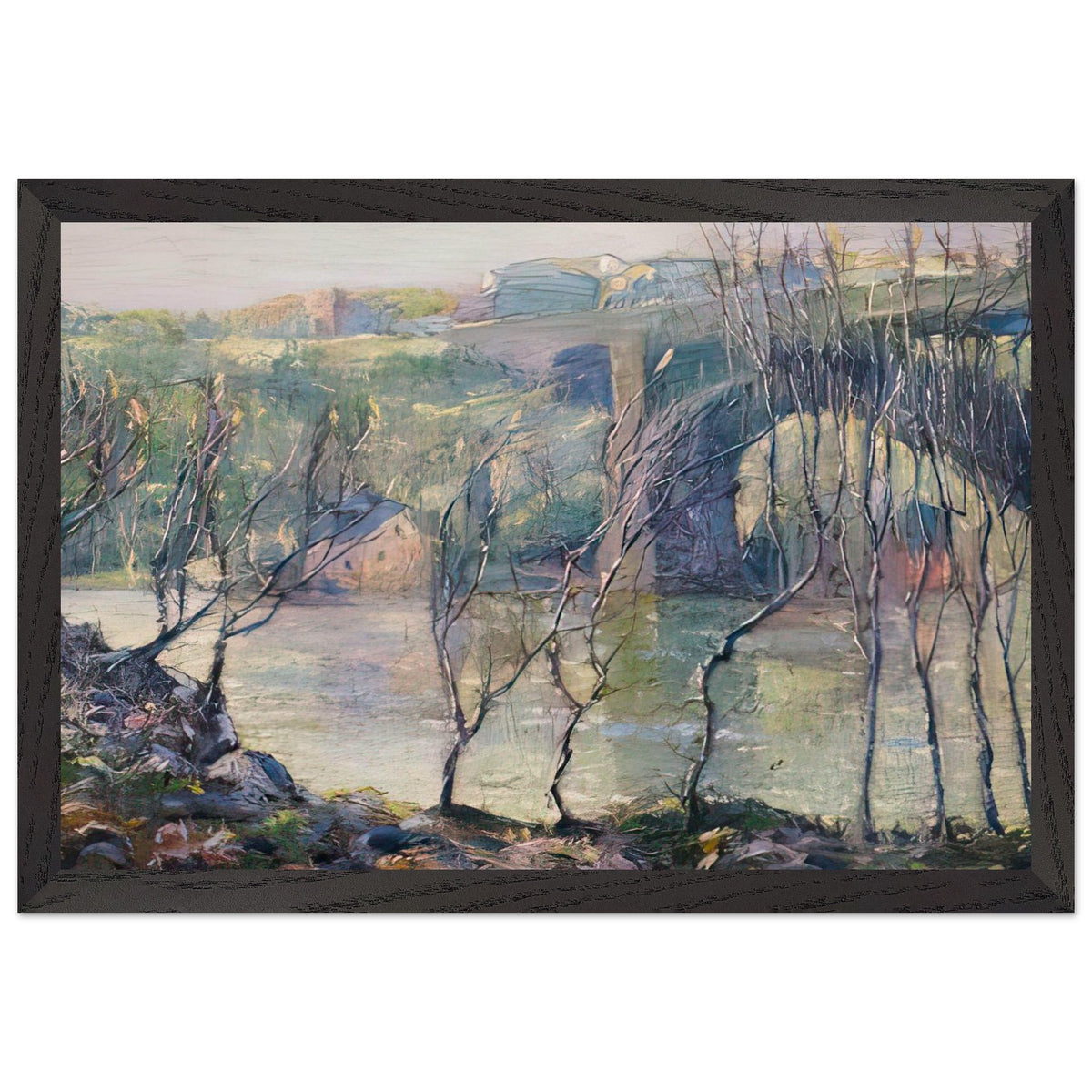 Washington Bridge, Harlem River by Ernest Lawson, framed poster, view 2