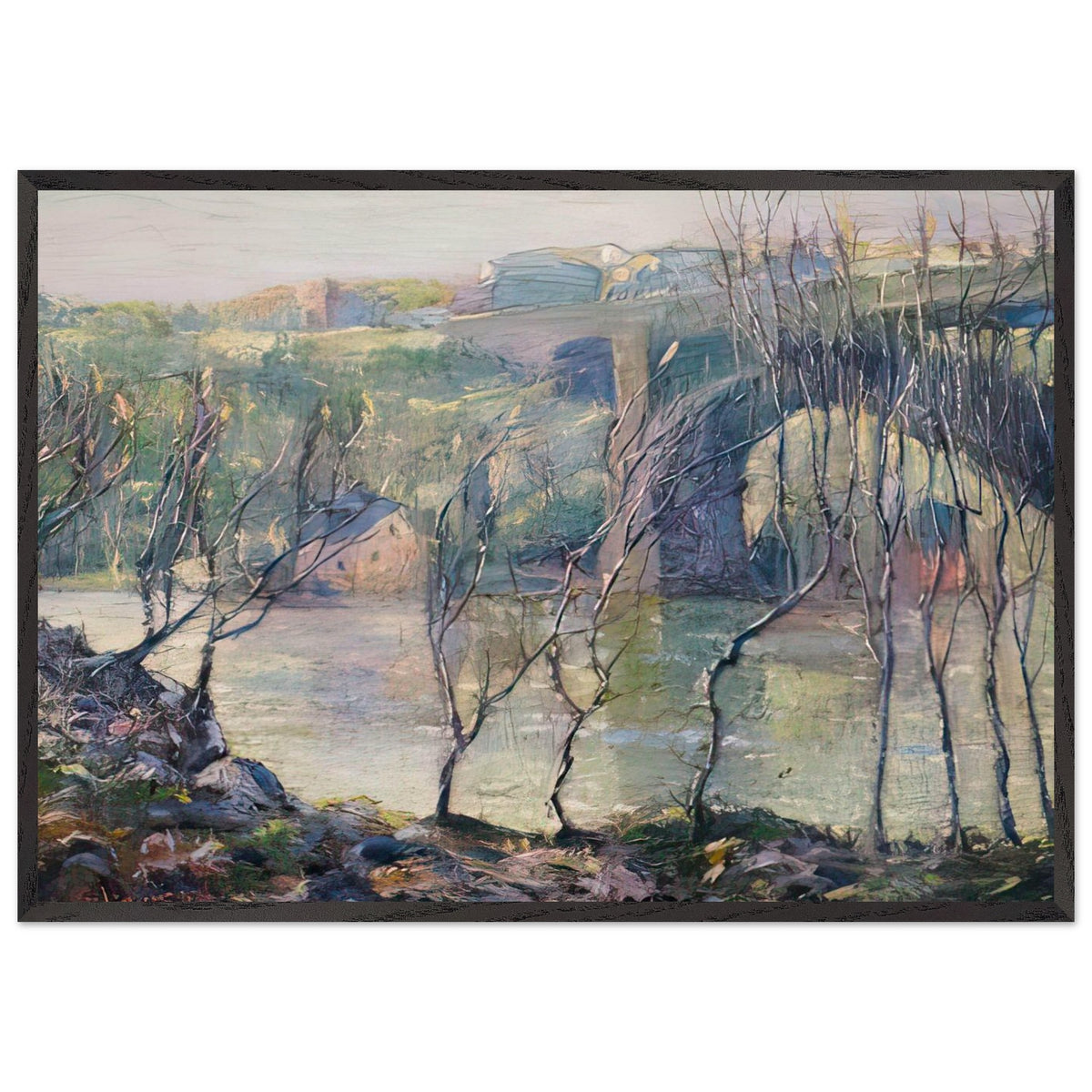 Washington Bridge, Harlem River by Ernest Lawson, framed poster, view 3
