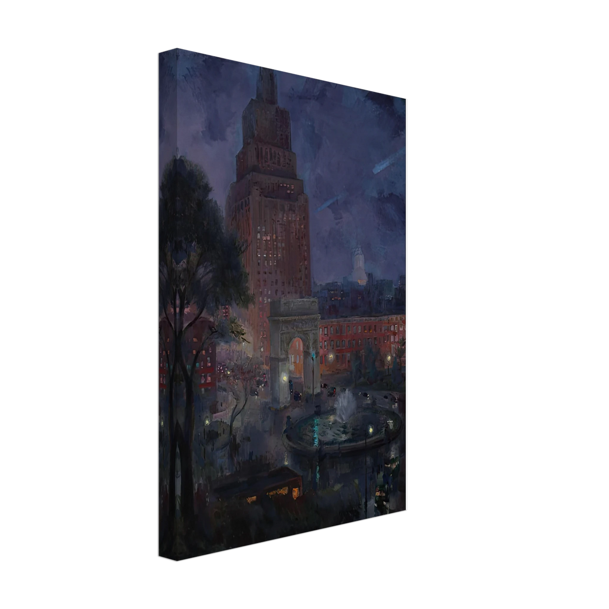 Wet Night, Washington Square by John French Sloan, canvas, view 2