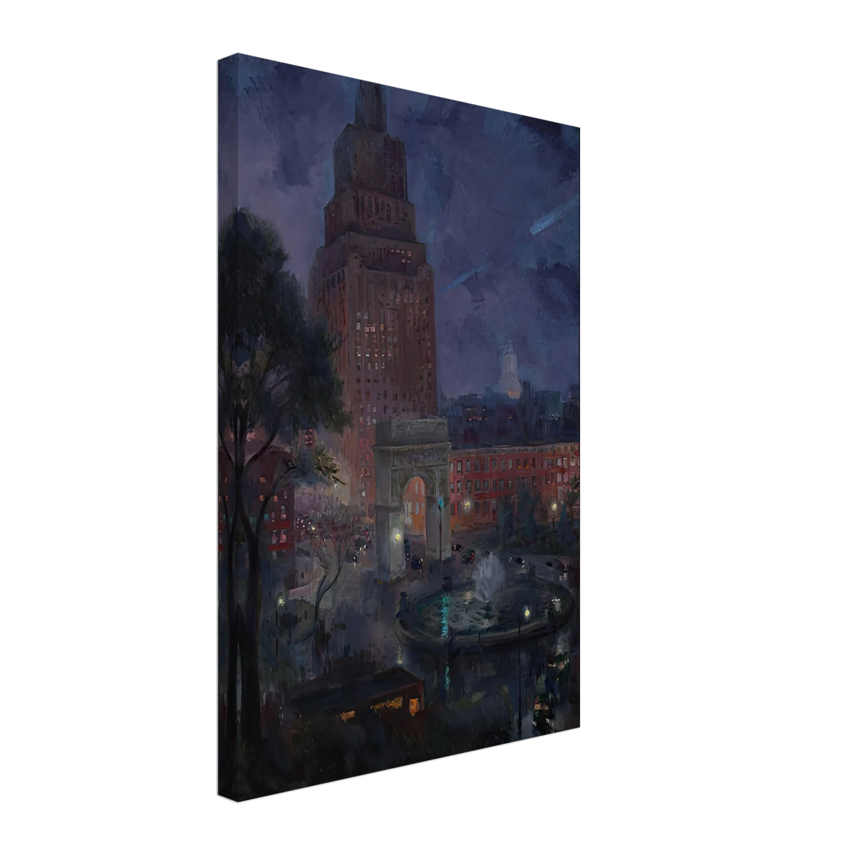 Wet Night, Washington Square by John French Sloan, canvas