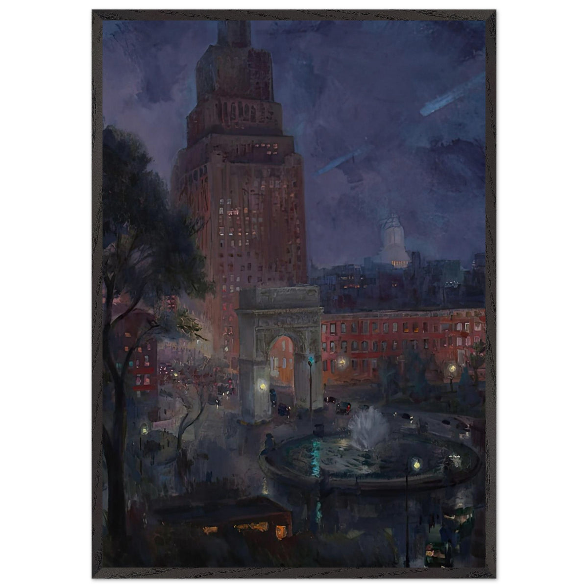 Wet Night, Washington Square by John French Sloan, framed poster, view 3