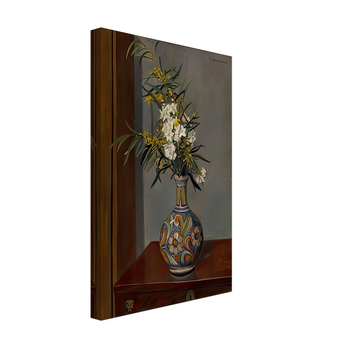 White Flowers in a Vase Decorated by Felix Vallotton, canvas, view 2