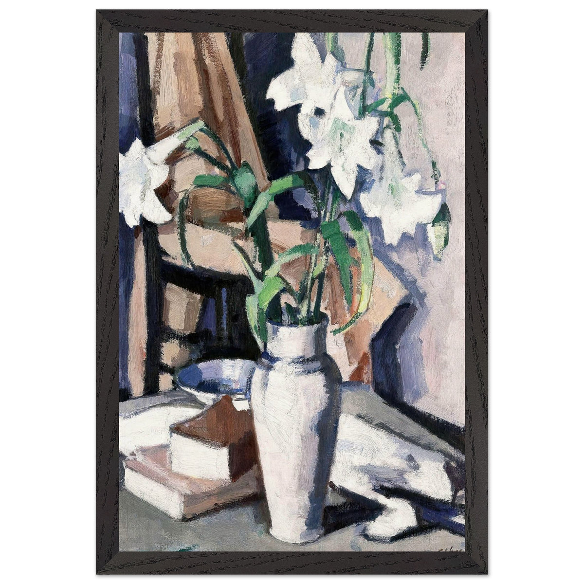 White Lilies by Samuel Peploe, framed poster, view 2