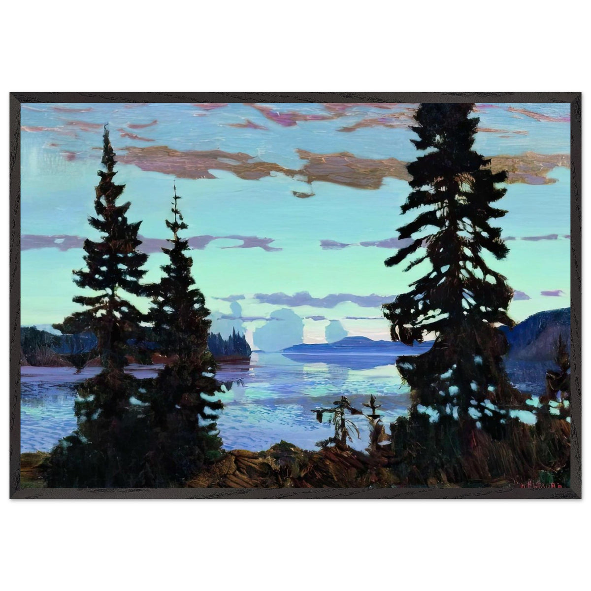White Night. Night dawn by Arkady Rylov, framed poster, view 3