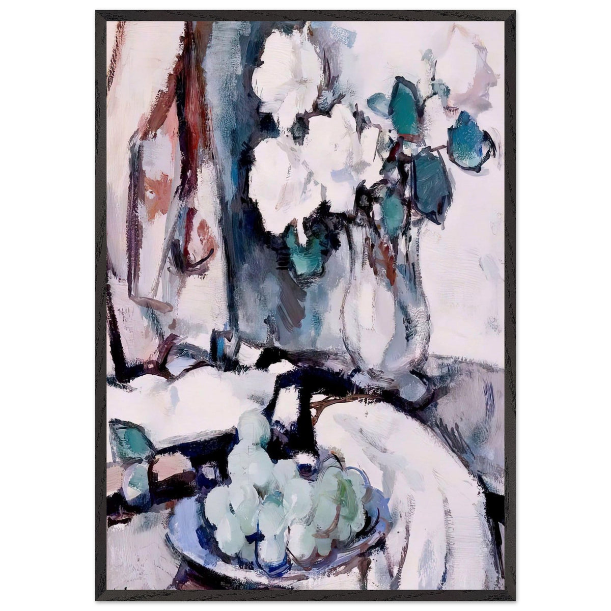 White Roses and Grapes by Samuel Peploe, framed poster, view 3