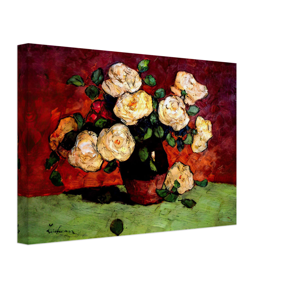 White Roses by Stefan Luchian, canvas, view 2
