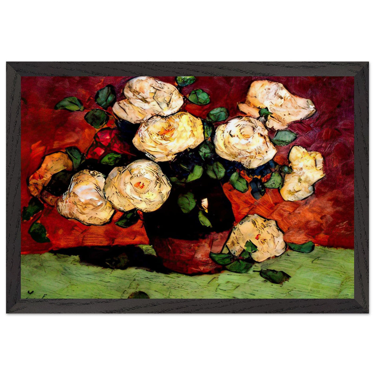White Roses by Stefan Luchian, framed poster, view 2