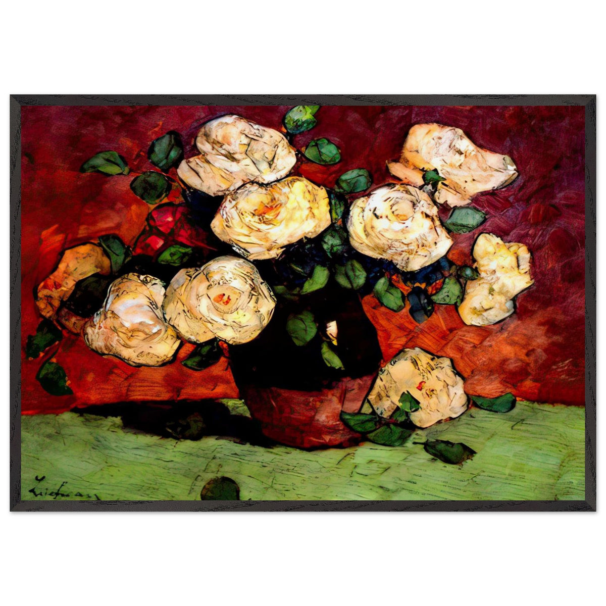 White Roses by Stefan Luchian, framed poster, view 3