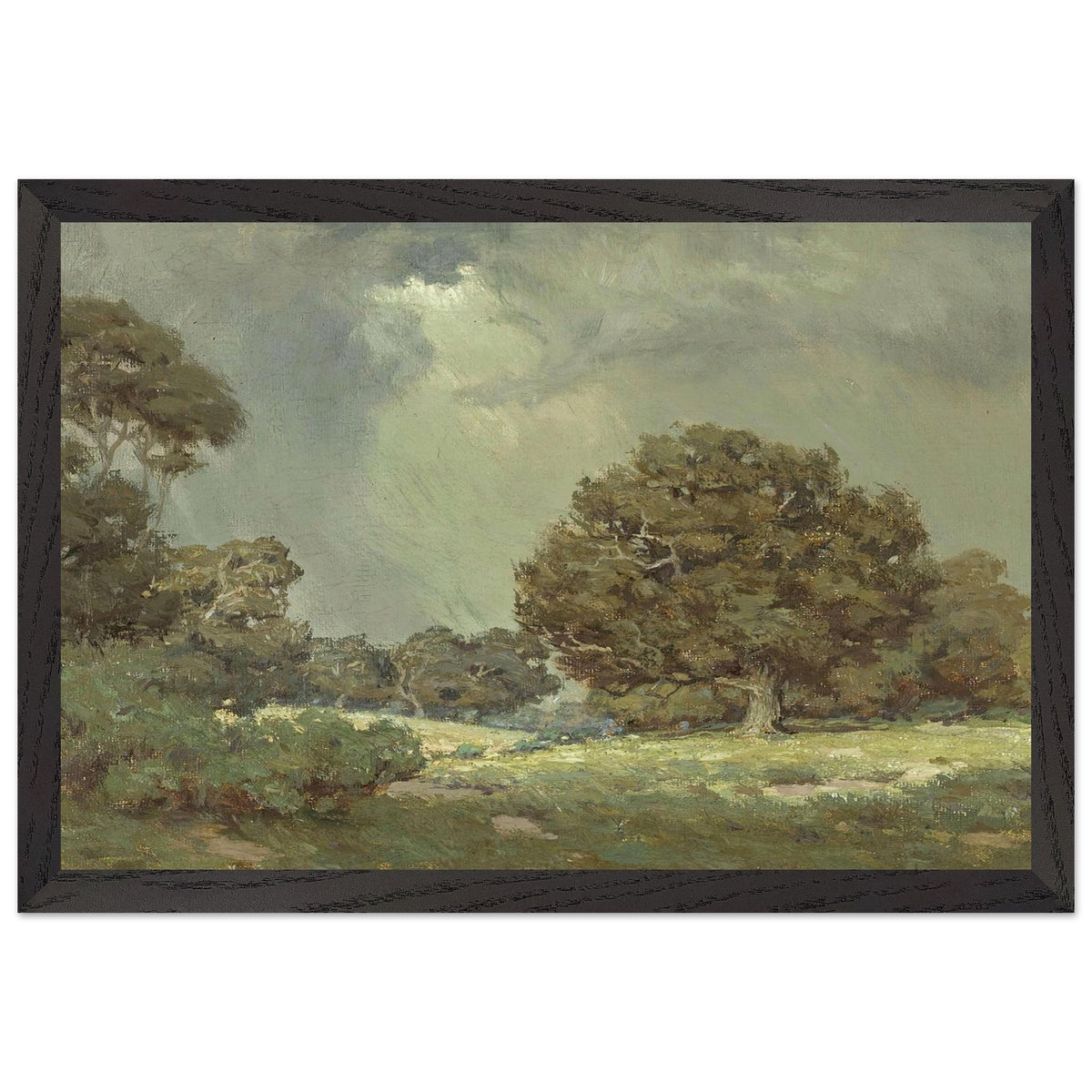 Wildflowers Under Grey Skies (the Coming Storm) by Granville Redmond, framed poster, view 2