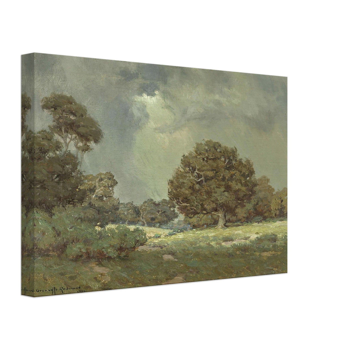 Wildflowers Under Grey Skies (the Coming Storm) by Granville Redmond, canvas, view 2