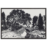 Willows near Novosilviysky Bridge by Anna Ostroumova-Lebedeva, framed poster