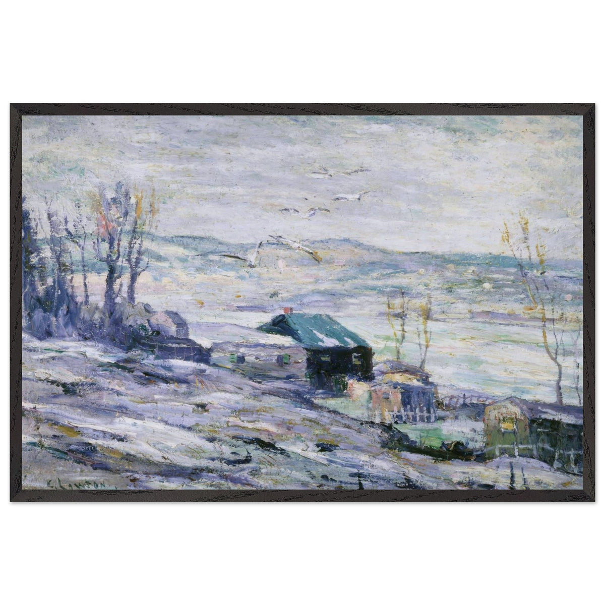 Windy Day, Bronx River by Ernest Lawson, framed poster