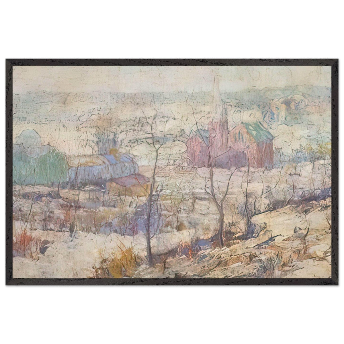 Winter by Ernest Lawson, framed poster