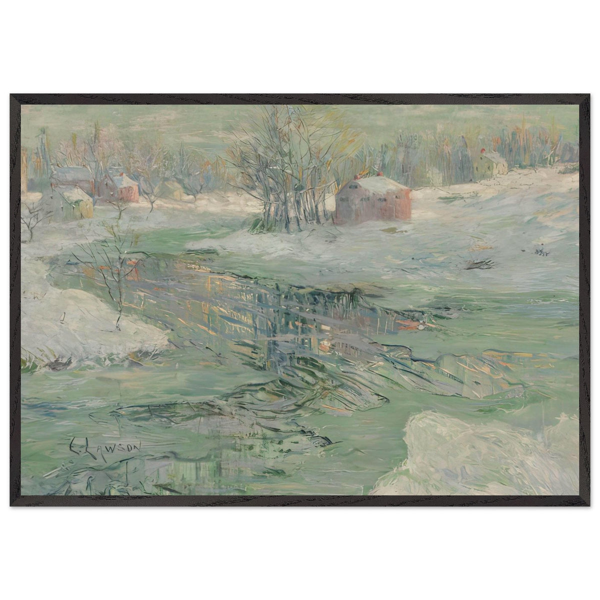 Winter Landscape by Ernest Lawson, framed poster, view 3