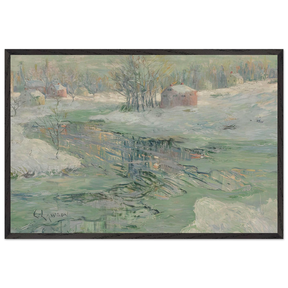 Winter Landscape by Ernest Lawson, framed poster