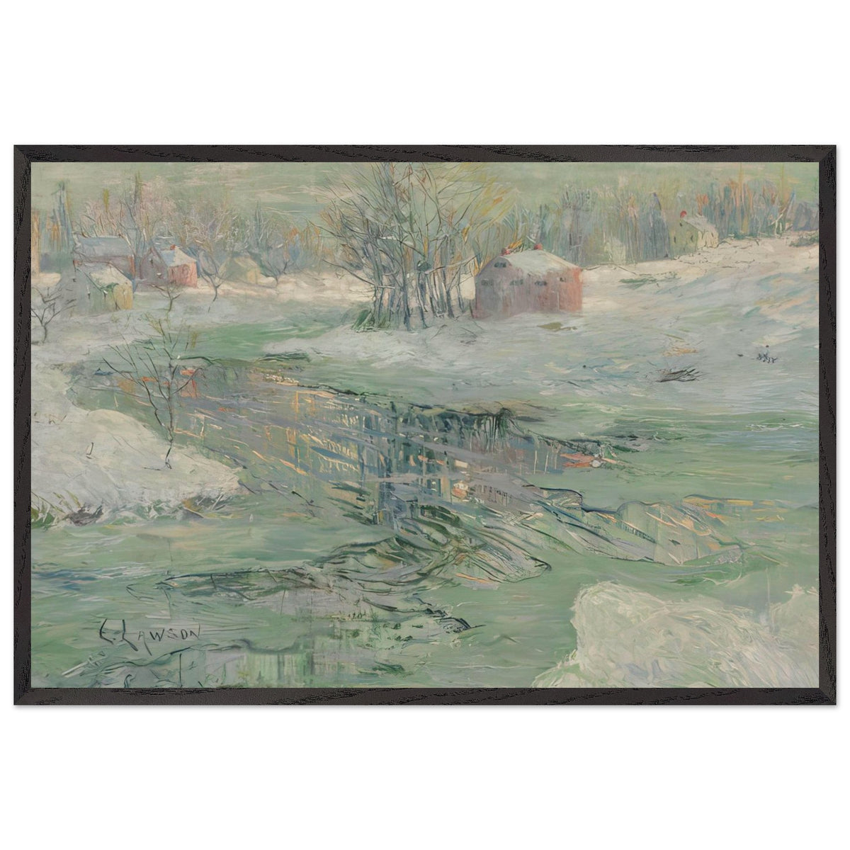 Winter Landscape by Ernest Lawson, framed poster