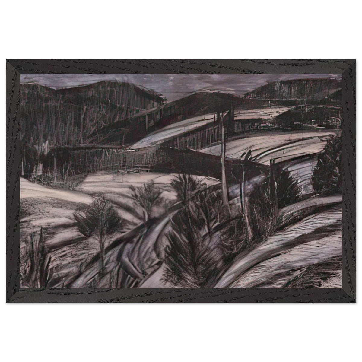 Winter Landscape by Istvan Nagy, framed poster, view 2