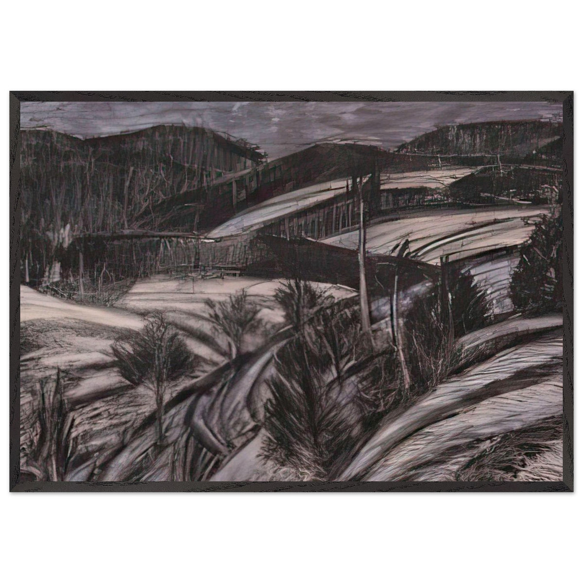 Winter Landscape by Istvan Nagy, framed poster, view 3