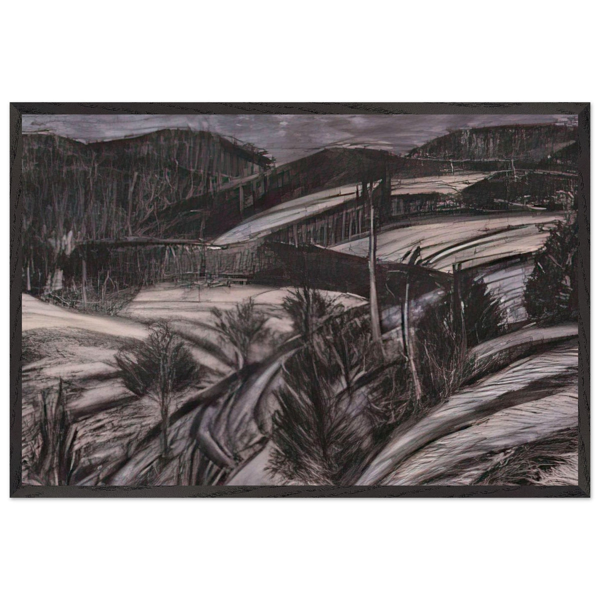 Winter Landscape by Istvan Nagy, framed poster