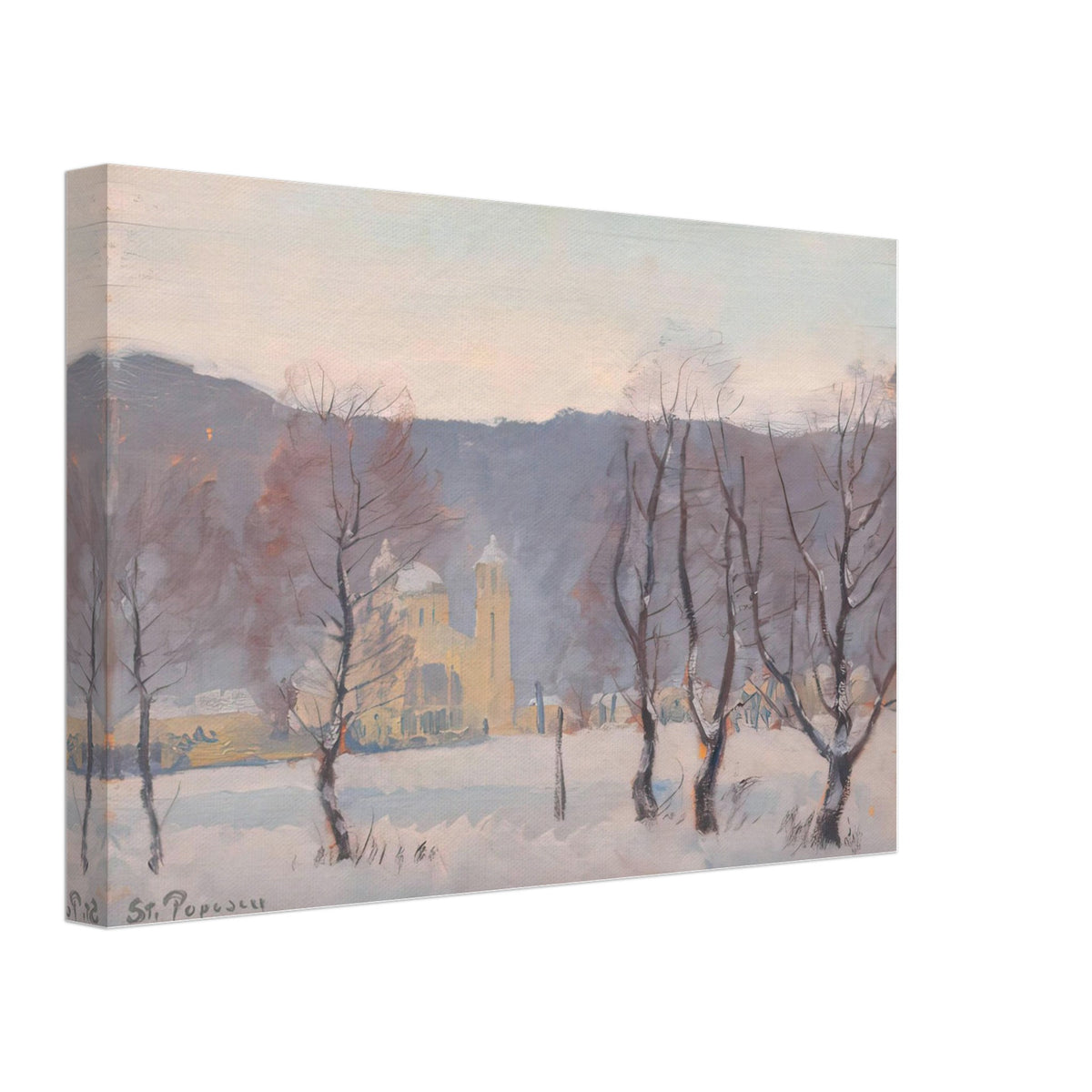 Winter Landscape by Stefan Popescu, canvas, view 2