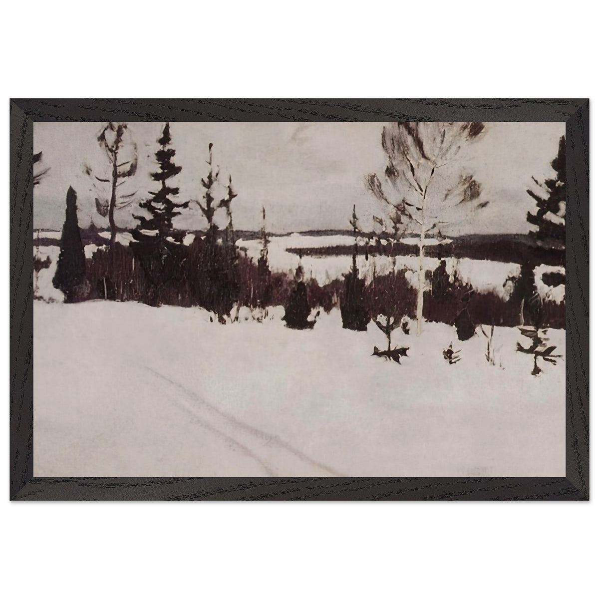 Winter road by Arkady Rylov, framed poster, view 2