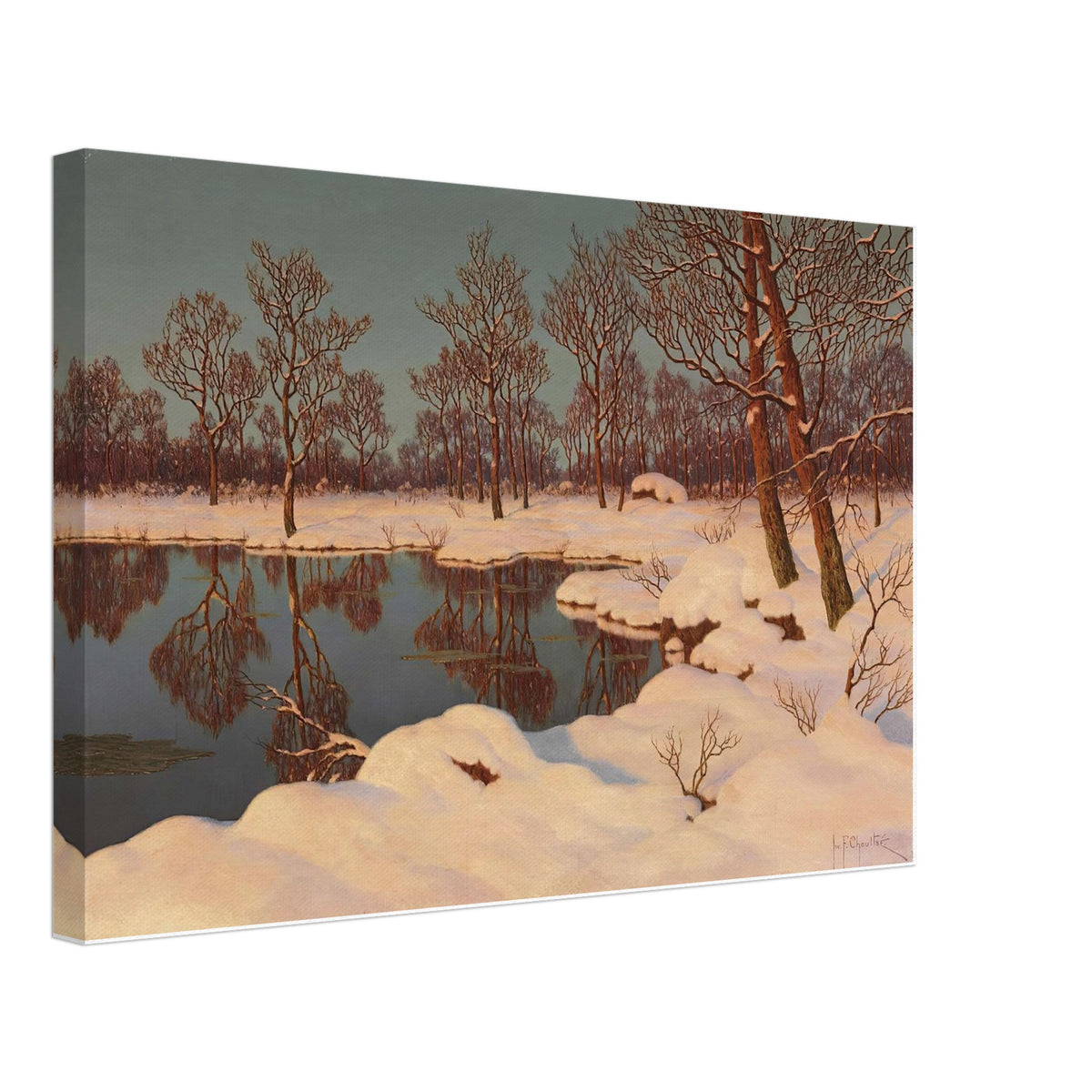 Winter Sunset by Ivan Fedorovich Choultse, canvas