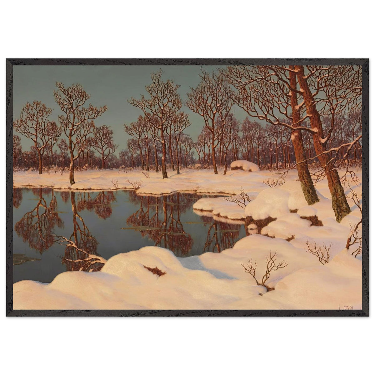 Winter Sunset by Ivan Fedorovich Choultse, framed poster, view 3