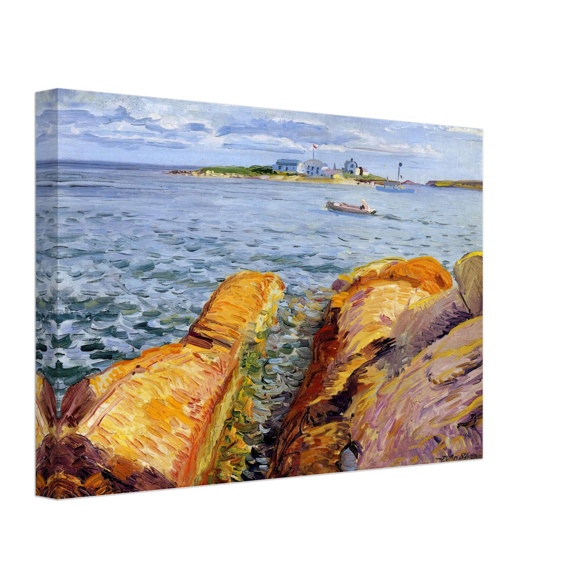 Wonsons Rocks and Ten Pound Island by John French Sloan, canvas, view 2