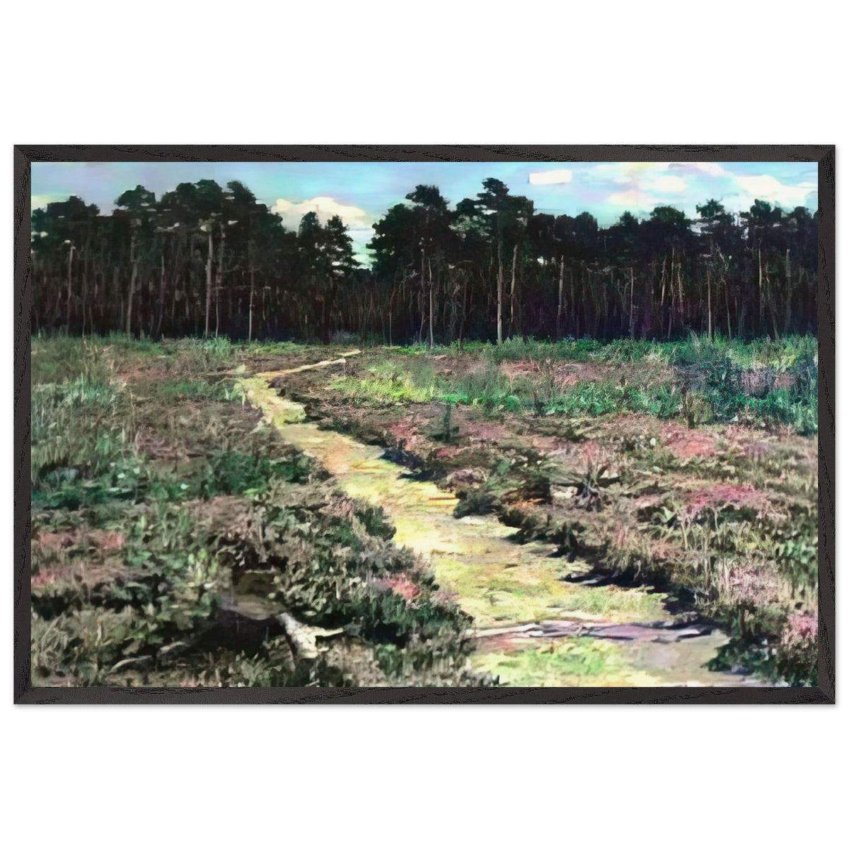 Wood Path in Spring by Nikolay Bogdanov-Belsky, framed poster