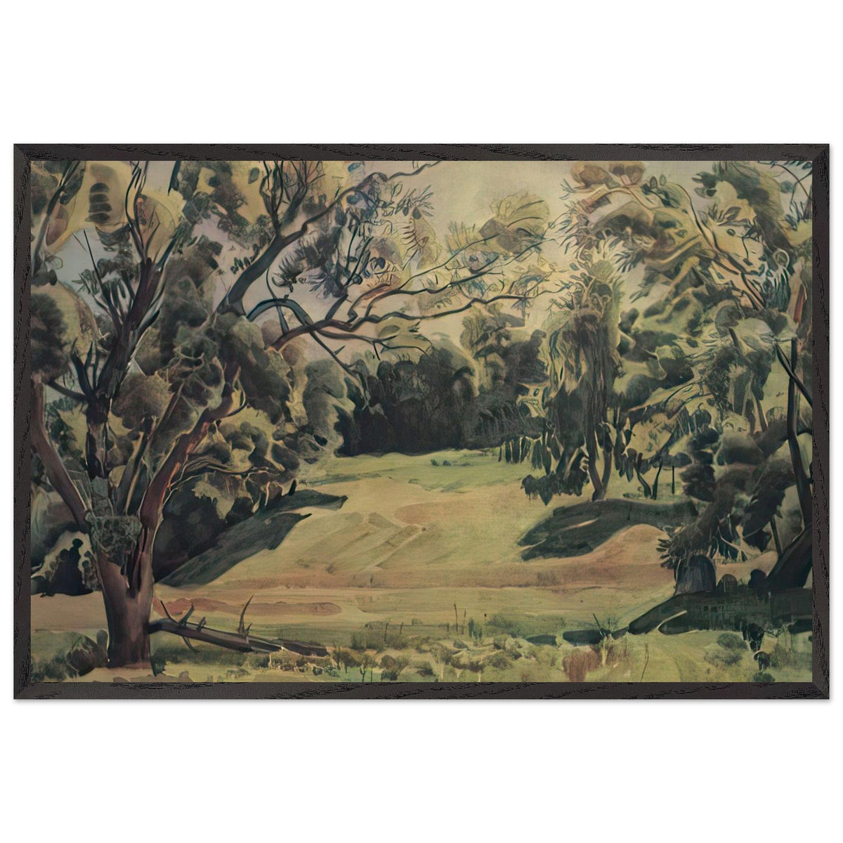Woodland Scene near Tarusa by Konstantin Bogaevsky, framed poster