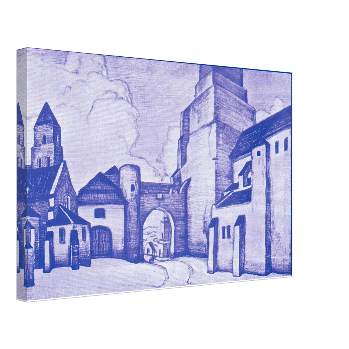 Yard in front of Castle by Nicholas Roerich, canvas