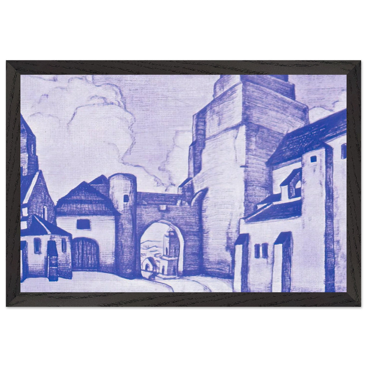 Yard in front of Castle by Nicholas Roerich, framed poster, view 2