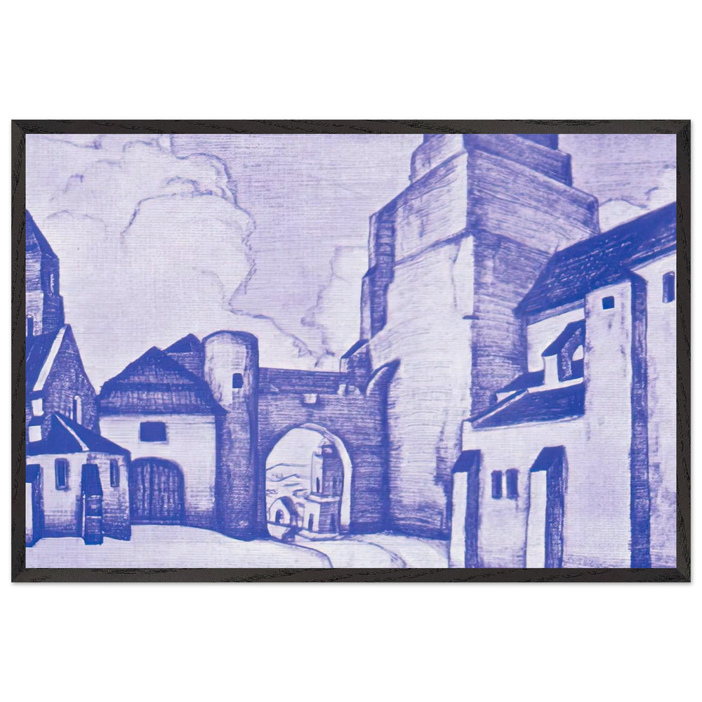 Yard in front of Castle by Nicholas Roerich, framed poster